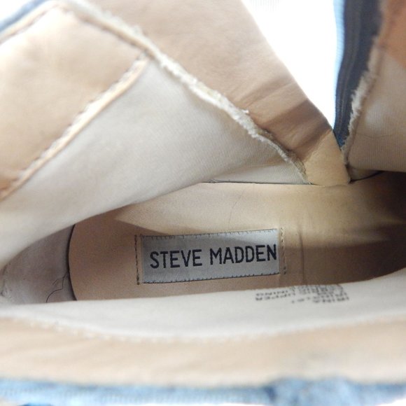 Steve Madden Womens Blue Faux Suede Heel Booties Size 7.5M - Picture 8 of 8